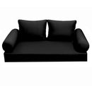 STYLE 1 - Mattress & Pillow Bolster Cushion for Outdoor Indoor Daybed Porch Swing Bed Knife Edge Queen Size AD109 | COVERS ONLY |