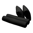 Elegant cushion and bolster set featuring refined craftsmanship and knife-edge detailing, designed for versatile indoor and outdoor comfort.
