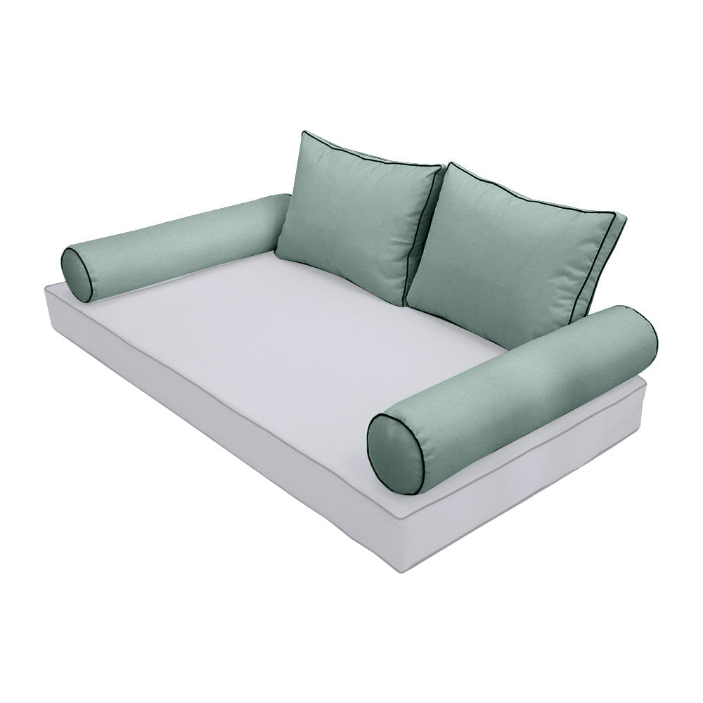 STYLE 1 pillow and bolster cushion set for daybeds, porch swings, or beds – indoor and outdoor use with durable knife-edge design. — cover only