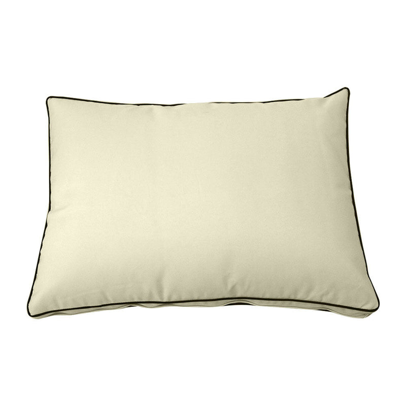 STYLE 1 Pillow & Bolster Cushion for Outdoor Indoor Daybed Porch Swing Bed Twin Size Contrast Trim AD005 | COVERS ONLY |
