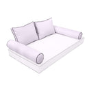 Elegant cushion and bolster set featuring refined craftsmanship and knife-edge detailing, designed for versatile indoor and outdoor comfort.