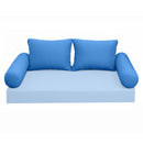 Modern outdoor daybed cushion set with two bolsters and two pillows, ideal for patio, porch, or indoor lounge spaces. — cover only