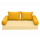 Modern outdoor daybed cushion set with two bolsters and two pillows, ideal for patio, porch, or indoor lounge spaces. — cover only