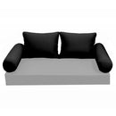 Modern outdoor daybed cushion set with two bolsters and two pillows, ideal for patio, porch, or indoor lounge spaces. — cover only