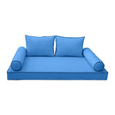 Modern outdoor daybed cushion set with two bolsters and two pillows, ideal for patio, porch, or indoor lounge spaces. — cover only