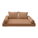 Modern outdoor daybed cushion set with two bolsters and two pillows, ideal for patio, porch, or indoor lounge spaces. — cover only