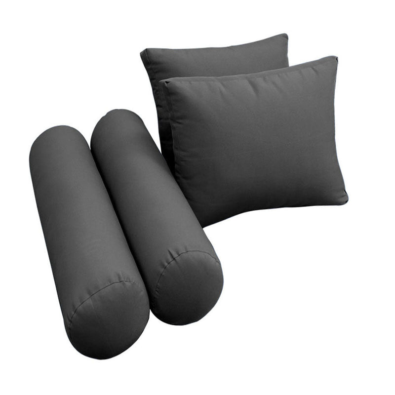 STYLE 1 - Mattress & Pillow Bolster Cushion for Outdoor Indoor Daybed Porch Swing Bed Knife Edge Twin Size AD003 | COVERS ONLY |