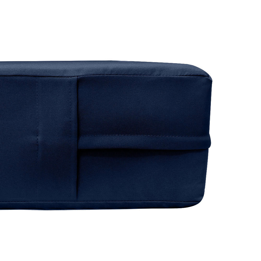 STYLE 1 - Mattress & Pillow Bolster Cushion for Outdoor Indoor Daybed Porch Swing Bed Knife Edge Twin Size AD101 | COVERS ONLY |
