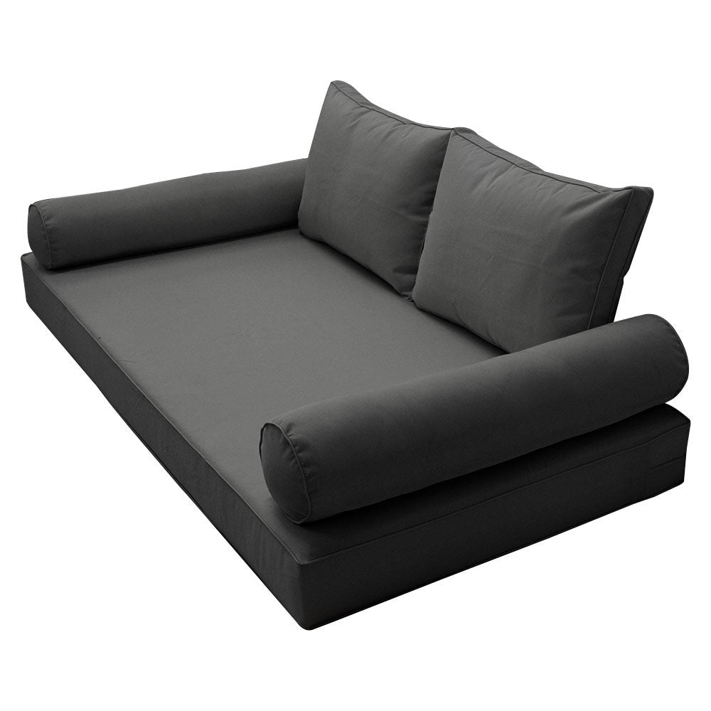 Modern outdoor daybed cushion set with two bolsters and two pillows, ideal for patio, porch, or indoor lounge spaces. — cover only
