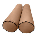 STYLE 1 - Mattress & Pillow Bolster Cushion for Outdoor Indoor Daybed Porch Swing Bed Contrast Trim Twin-XL Size AD104 | COVERS ONLY |