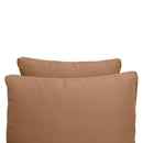 Pillow and bolster cushions displayed on an outdoor porch swing for a cozy, elegant setting