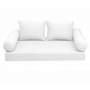 Modern outdoor daybed cushion set with two bolsters and two pillows, ideal for patio, porch, or indoor lounge spaces. — cover only