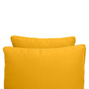 Pillow and bolster cushions displayed on an outdoor porch swing for a cozy, elegant setting