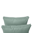 Five-piece pillow and bolster cushion set including seat cushion, two square back pillows, and two bolster pillows for indoor or outdoor seating.
