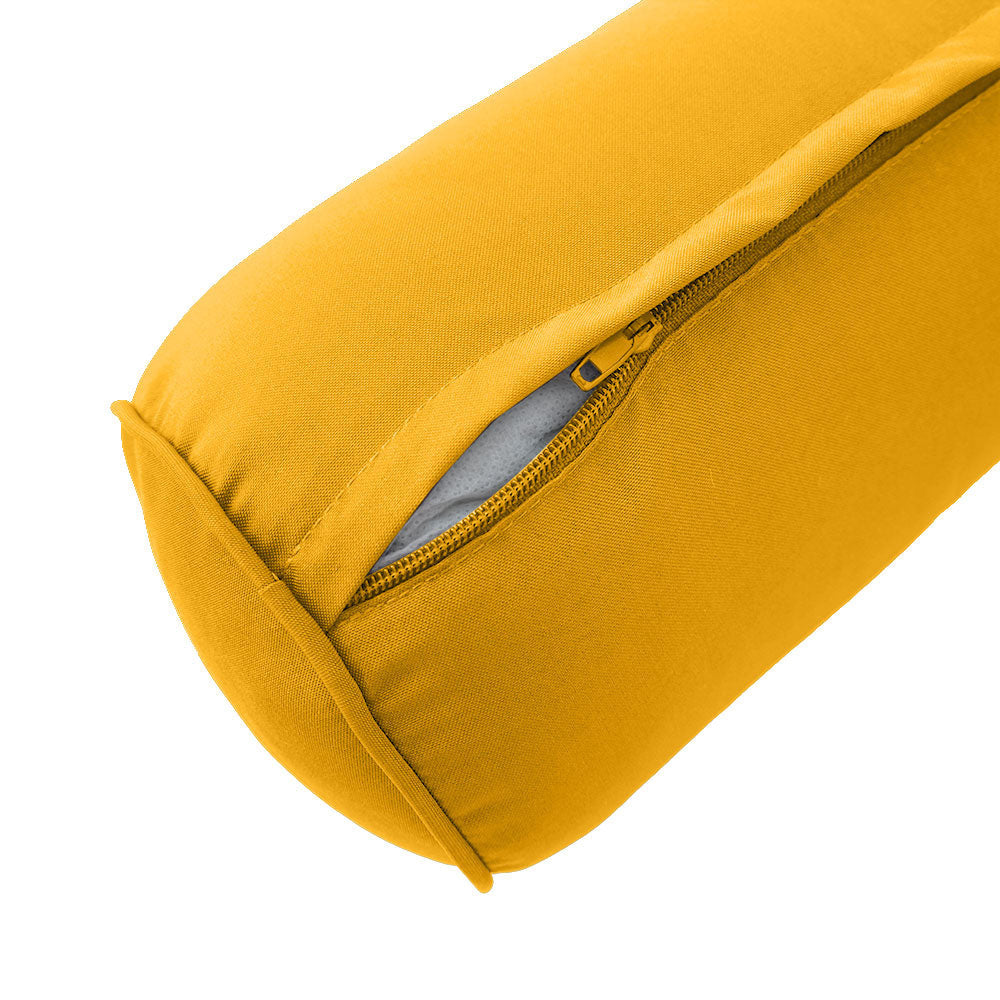 STYLE 1 - Mattress & Pillow Bolster Cushion for Outdoor Indoor Daybed Porch Swing Bed Piped Trim Twin-XL Size AD108 | COVERS ONLY |