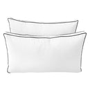 Pillow and bolster cushions displayed on an outdoor porch swing for a cozy, elegant setting.