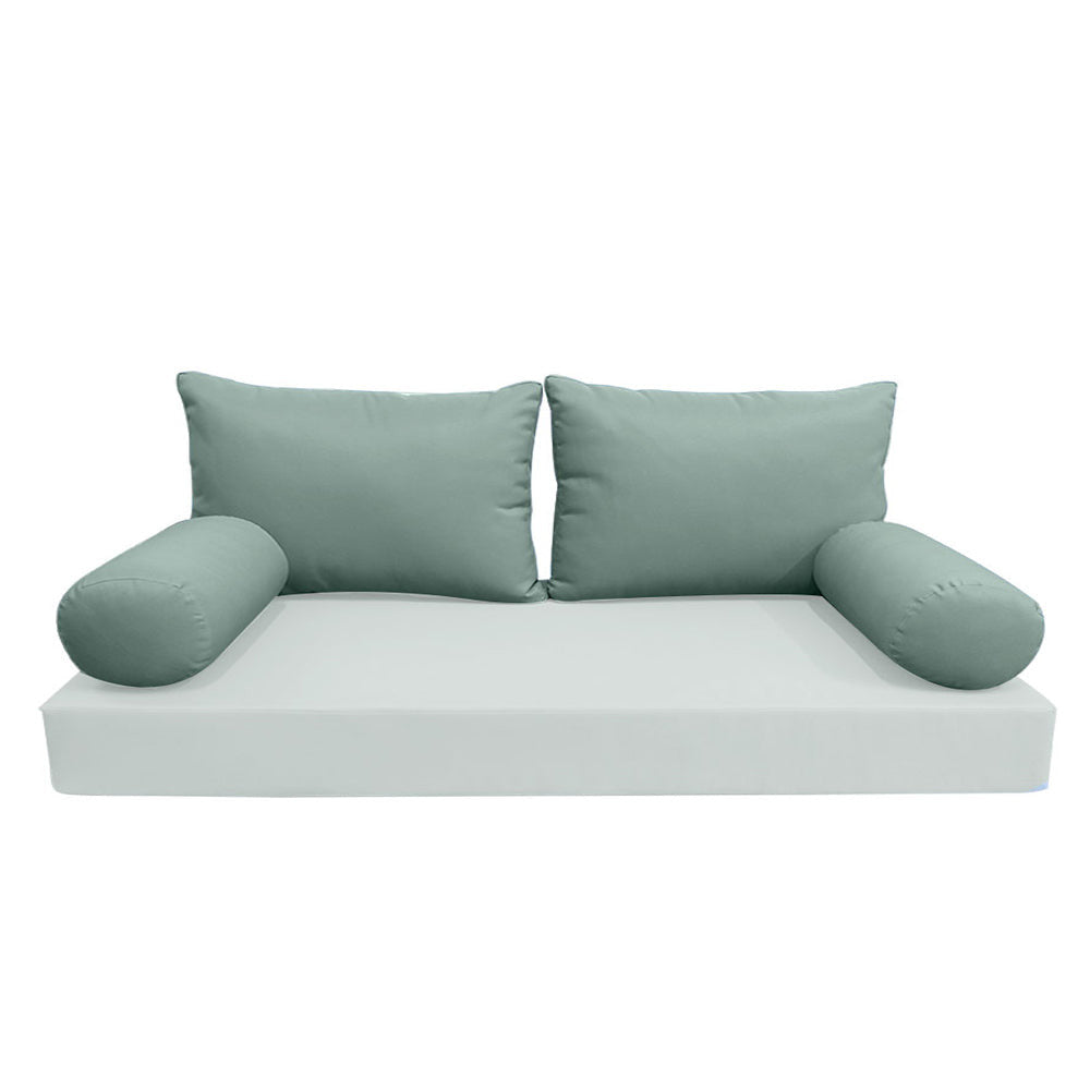 STYLE 2 Pillow & Bolster Cushion for Outdoor Indoor Daybed Porch Swing Bed Crib Size Knife Edge AD002 | COVERS ONLY |