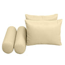 Elegant cushion and bolster set featuring refined craftsmanship and knife-edge detailing, designed for versatile indoor and outdoor comfort