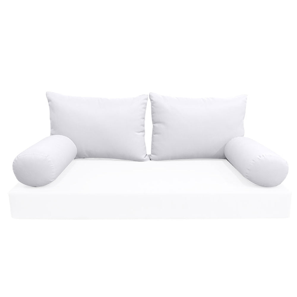 Modern outdoor daybed cushion set with two bolsters and two pillows, ideal for patio, porch, or indoor lounge spaces. — cover only