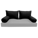 Modern outdoor daybed cushion set with two bolsters and two pillows, ideal for patio, porch, or indoor lounge spaces. — cover only