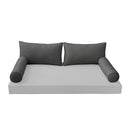 STYLE 2 Pillow & Bolster Cushion for Outdoor Indoor Daybed Porch Swing Bed Crib Size Piped Trim AD003 | COVERS ONLY |