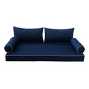 STYLE 2 - Mattress & Pillow Bolster Cushion for Outdoor Indoor Daybed Porch Swing Bed Contrast Pipe Crib Size AD101 | COVERS ONLY |