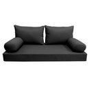Modern outdoor daybed cushion set with two bolsters and two pillows, ideal for patio, porch, or indoor lounge spaces. — cover only