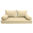 Modern outdoor daybed cushion set with two bolsters and two pillows, ideal for patio, porch, or indoor lounge spaces. — cover only