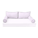 Modern outdoor daybed cushion set with two bolsters and two pillows, ideal for patio, porch, or indoor lounge spaces. — cover only