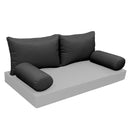 Elegant cushion and bolster set featuring refined craftsmanship and knife-edge detailing, designed for versatile indoor and outdoor comfort