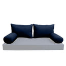 Modern outdoor daybed cushion set with two bolsters and two pillows, ideal for patio, porch, or indoor lounge spaces. — cover only