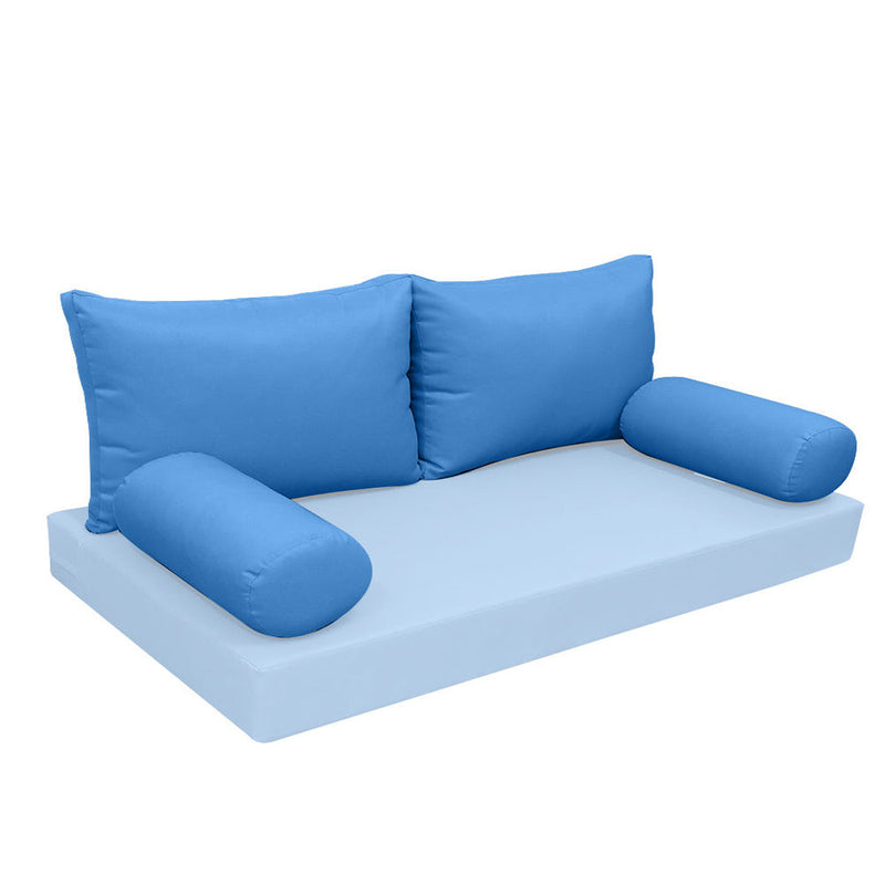 STYLE 2 Pillow & Bolster Cushion for Outdoor Indoor Daybed Porch Swing Bed Full Size Knife Edge AD0102 | COVERS ONLY |