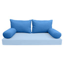 Elegant cushion and bolster set featuring refined craftsmanship and knife-edge detailing, designed for versatile indoor and outdoor comfort