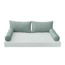 STYLE 2 Pillow & Bolster Cushion for Outdoor Indoor Daybed Porch Swing Bed Full Size Piped Trim AD002 | COVERS ONLY |