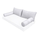 STYLE 2 Pillow & Bolster Cushion for Outdoor Indoor Daybed Porch Swing Bed Full Size Piped Trim AD105 | COVERS ONLY |