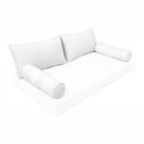 STYLE 2 Pillow & Bolster Cushion for Outdoor Indoor Daybed Porch Swing Bed Full Size Piped Trim AD106 | COVERS ONLY |