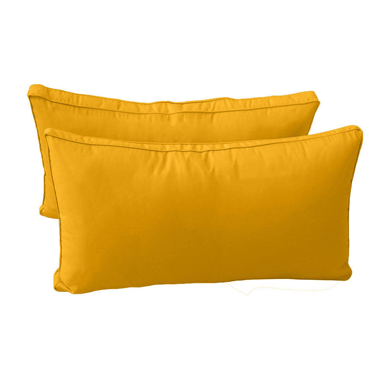 STYLE 2 Pillow & Bolster Cushion for Outdoor Indoor Daybed Porch Swing Bed Full Size Piped Trim AD108 | COVERS ONLY |