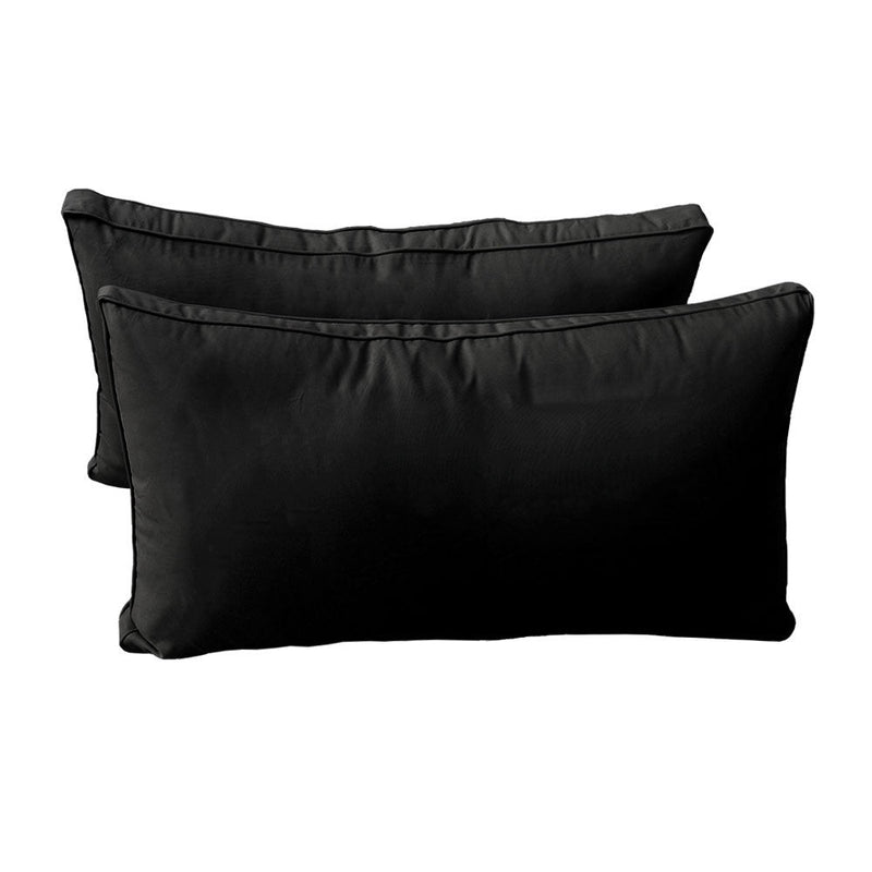 STYLE 2 Pillow & Bolster Cushion for Outdoor Indoor Daybed Porch Swing Bed Full Size Piped Trim AD109 | COVERS ONLY |