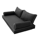 STYLE 2 pillow and bolster cushion set for daybeds, porch swings, or beds – indoor and outdoor use with durable knife-edge design. — cover only