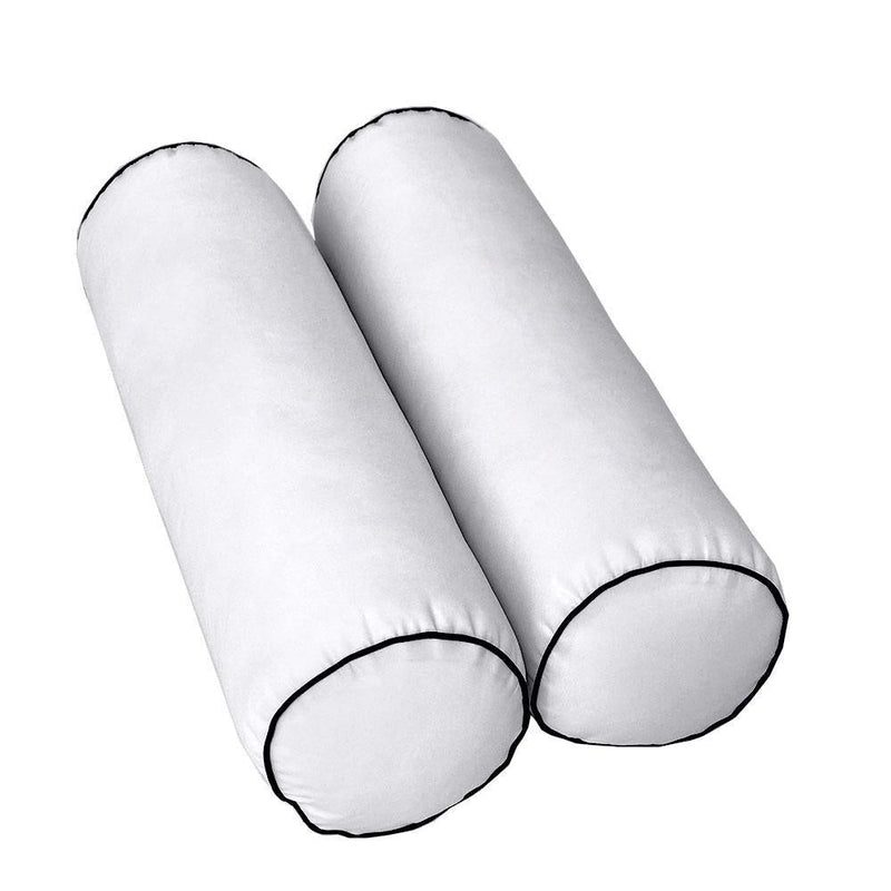 STYLE 2 - Mattress & Pillow Bolster Cushion for Outdoor Indoor Daybed Porch Swing Bed Contrast Pipe Full Size AD105 | COVERS ONLY |