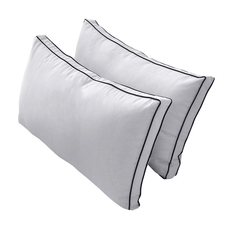 STYLE 2 - Mattress & Pillow Bolster Cushion for Outdoor Indoor Daybed Porch Swing Bed Contrast Pipe Full Size AD105 | COVERS ONLY |