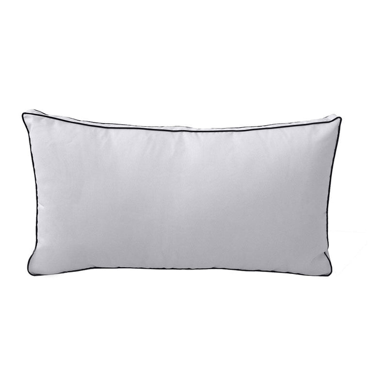 STYLE 2 - Mattress & Pillow Bolster Cushion for Outdoor Indoor Daybed Porch Swing Bed Contrast Pipe Full Size AD105 | COVERS ONLY |