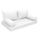 Elegant cushion and bolster set featuring refined craftsmanship and knife-edge detailing, designed for versatile indoor and outdoor comfort
