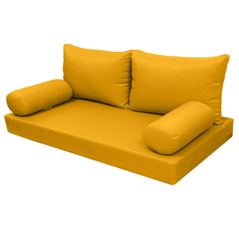 STYLE 2 - Mattress & Pillow Bolster Cushion for Outdoor Indoor Daybed Porch Swing Bed Knife Edge Full Size AD108 | COVERS ONLY |