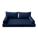 Modern outdoor daybed cushion set with two bolsters and two pillows, ideal for patio, porch, or indoor lounge spaces. — cover only
