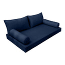 Elegant cushion and bolster set featuring refined craftsmanship and knife-edge detailing, designed for versatile indoor and outdoor comfort.
