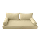 Modern outdoor daybed cushion set with two bolsters and two pillows, ideal for patio, porch, or indoor lounge spaces. — cover only
