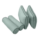 STYLE 2 Pillow & Bolster Cushion for Outdoor Indoor Daybed Porch Swing Bed Queen Size Contrast Trim AD002 | COVERS ONLY |