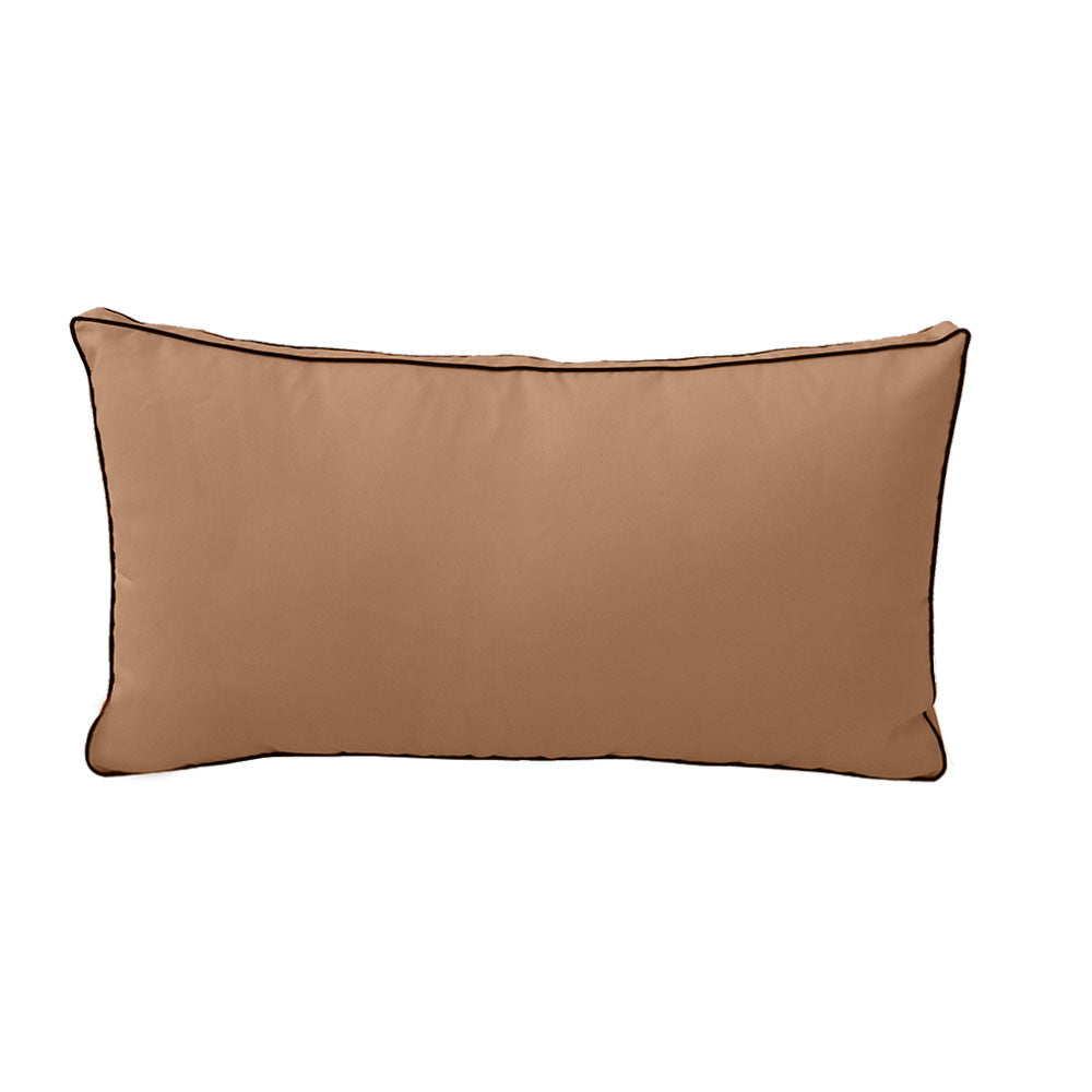 STYLE 2 Pillow & Bolster Cushion for Outdoor Indoor Daybed Porch Swing Bed Queen Size Contrast Trim AD104 | COVERS ONLY |