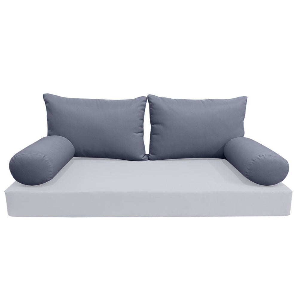 Modern outdoor daybed cushion set with two bolsters and two pillows, ideal for patio, porch, or indoor lounge spaces. — cover only